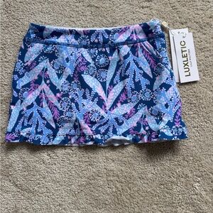 Girls Lilly Pulitzer, Luxletic sz 6-7. Blue and Pink Skort. Brand new with tags.